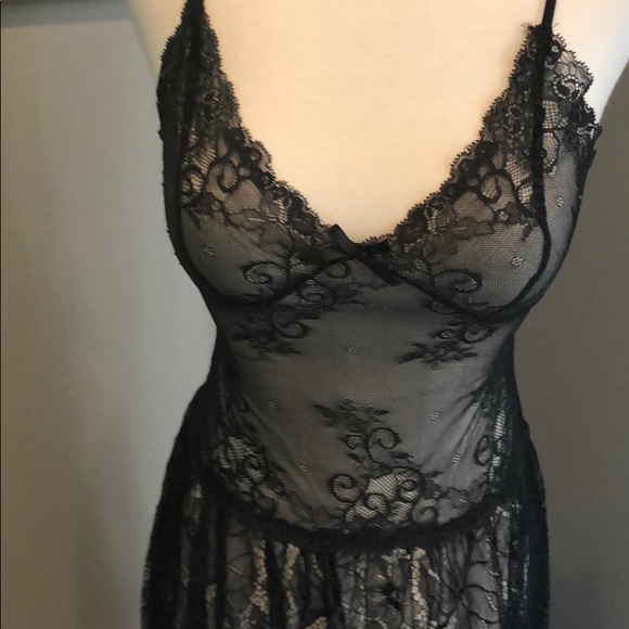 NWOT Kimchi Blue black lace maxi slip dress - Picture 5 of 7